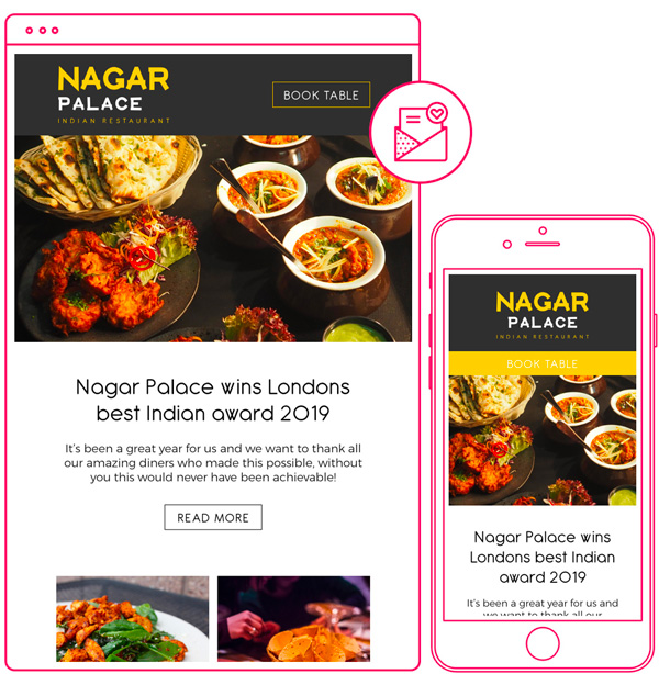 Indian restaurant email newsletter design