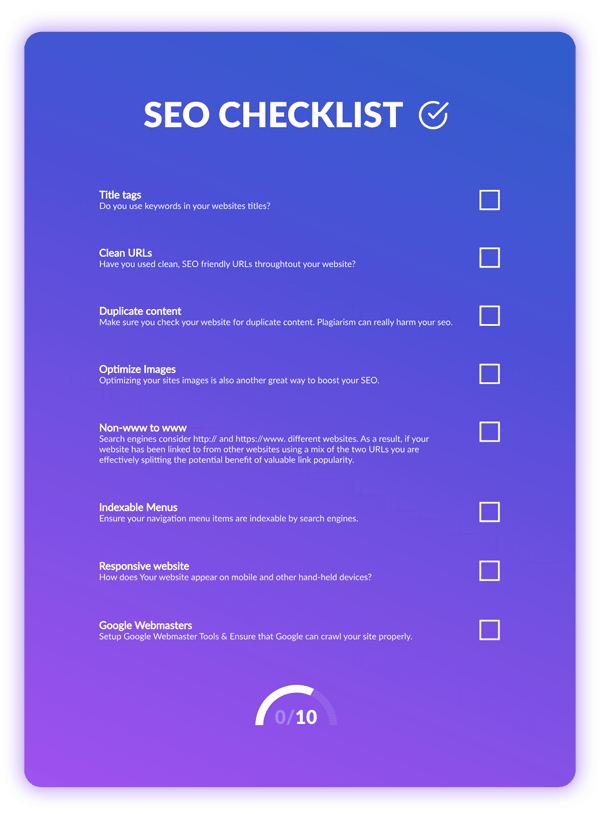 free seo checklist